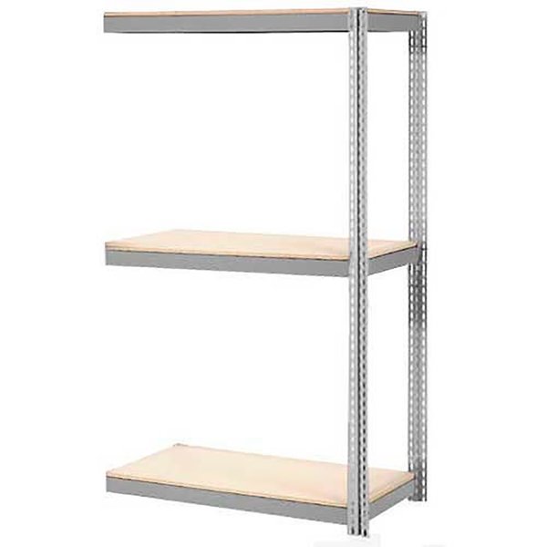 Global Industrial Expandable Add-On Rack 36x18x84 3 Level Wood Deck 1500 lb. Cap Per Level GRY B2297278